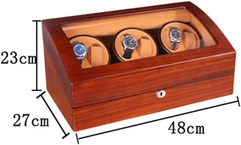 Automatic Watch Winder Box, Quiet Motor with Wood Shell 6 7 Watches Storage Display Box，A