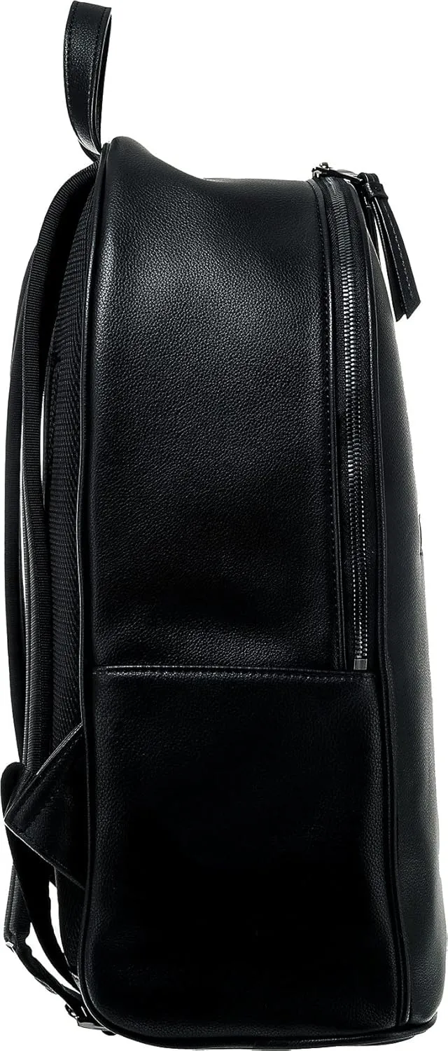 A|X ARMANI EXCHANGE mens Eco-leather Backpack, Black, One Size US