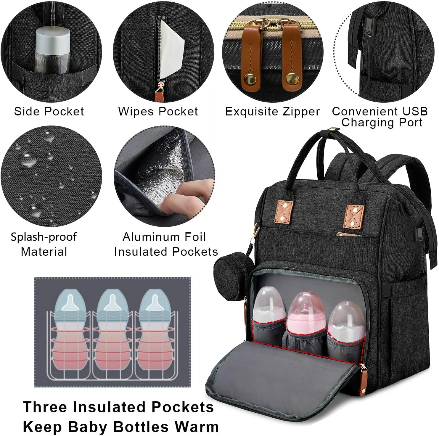 Axcone Baby Diaper Bag Backpack with Changing Pads mommy Bags Boys Girl Unisex Multifunction Travel Baby