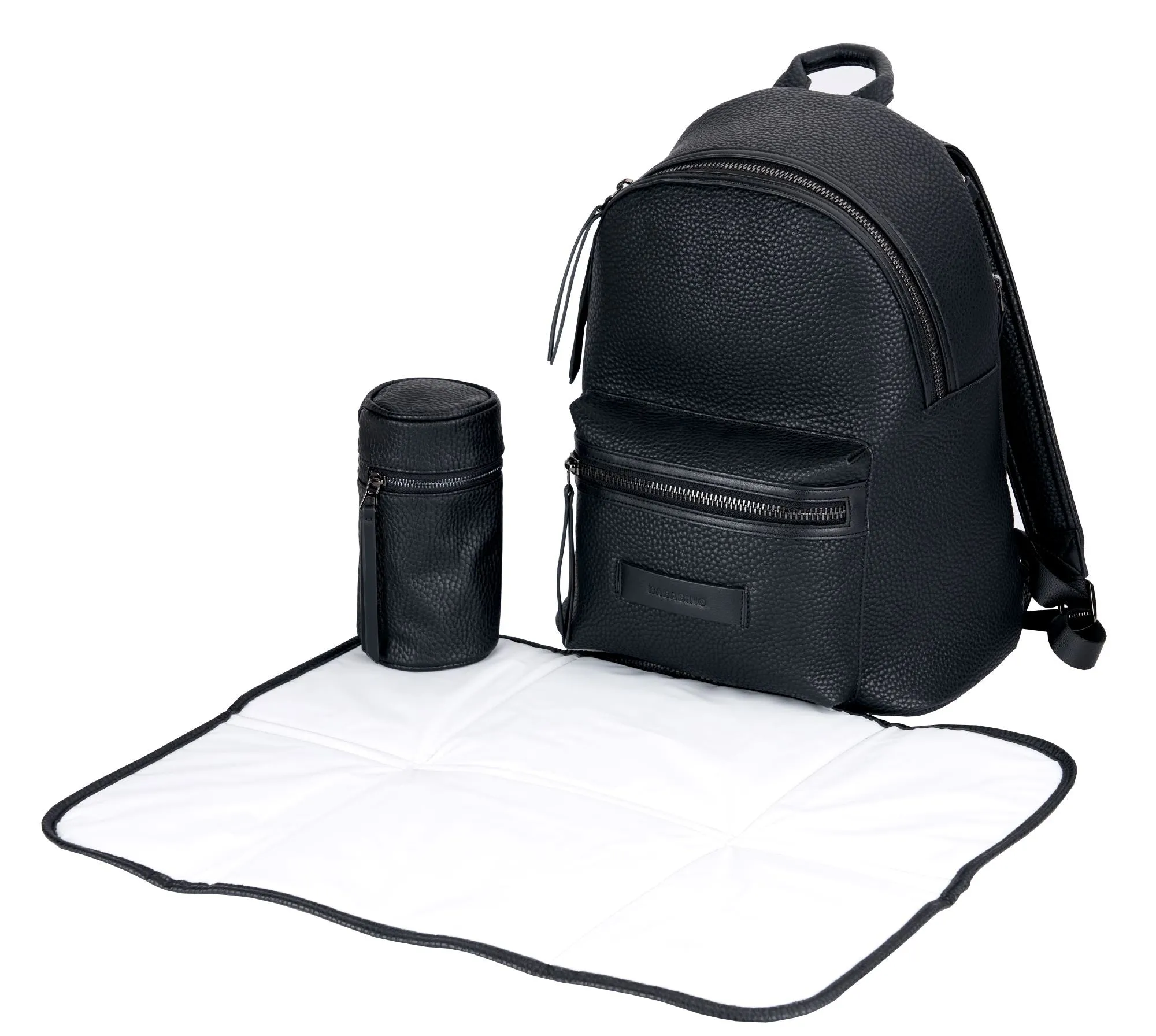 Bababing Luca Vegan Leather Changing Backpack - Black