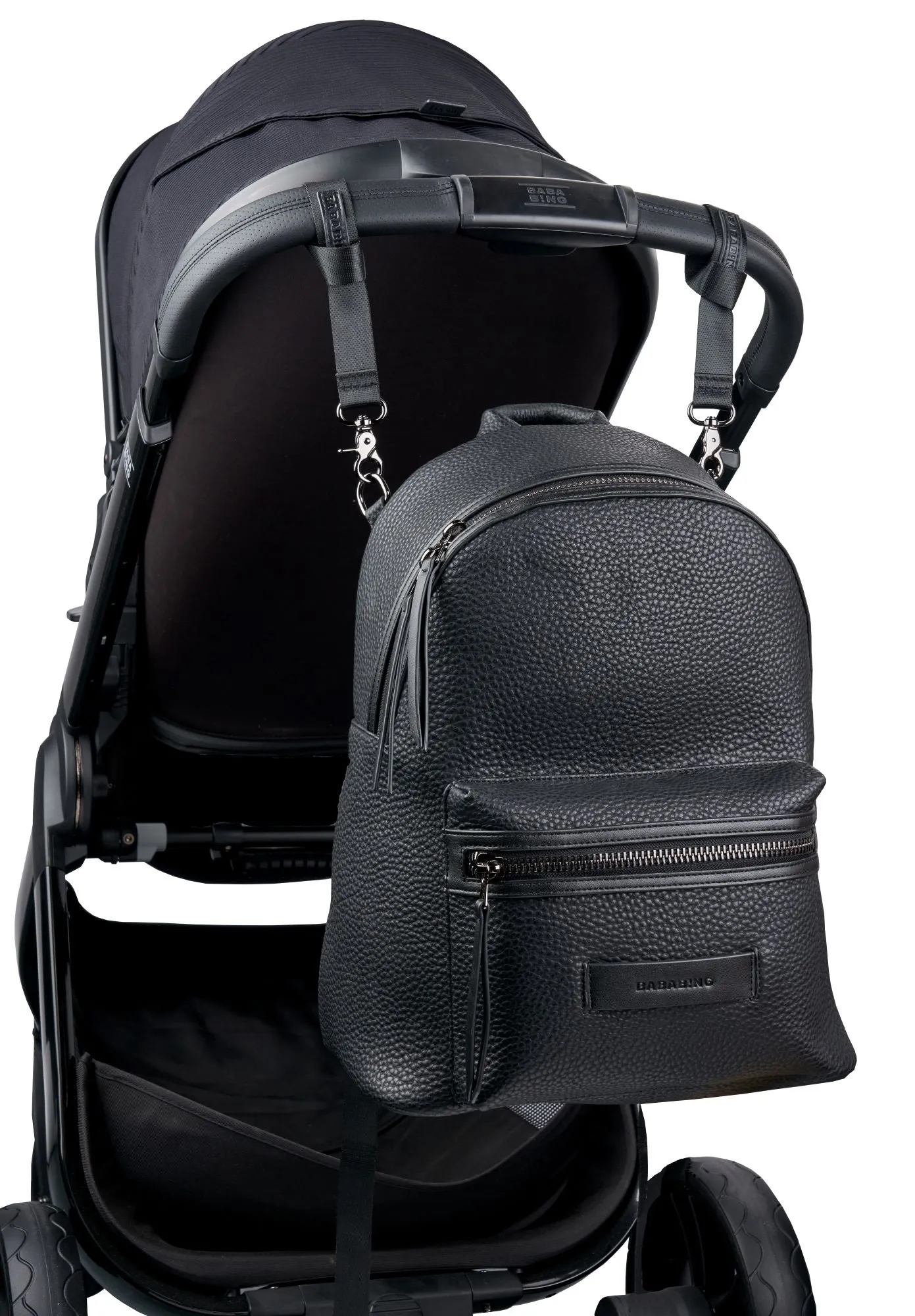 Bababing Luca Vegan Leather Changing Backpack - Black