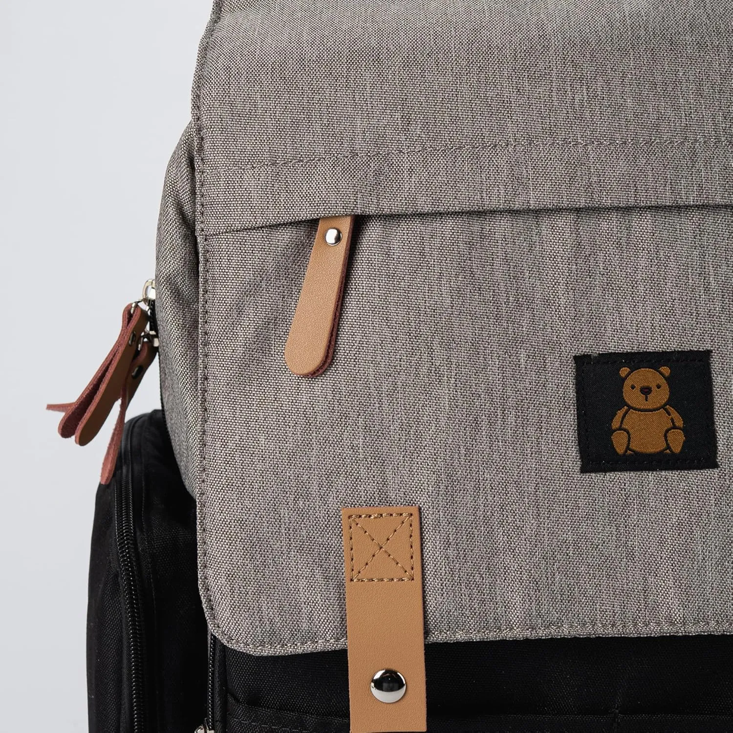 Baby Bliss Alexander Diaper Bag for New Parents - Backpack 4 Color Options, Organizational Pockets, Unisex-Babies, Diaperbag Backpack, Daily Use (Black and Grey)