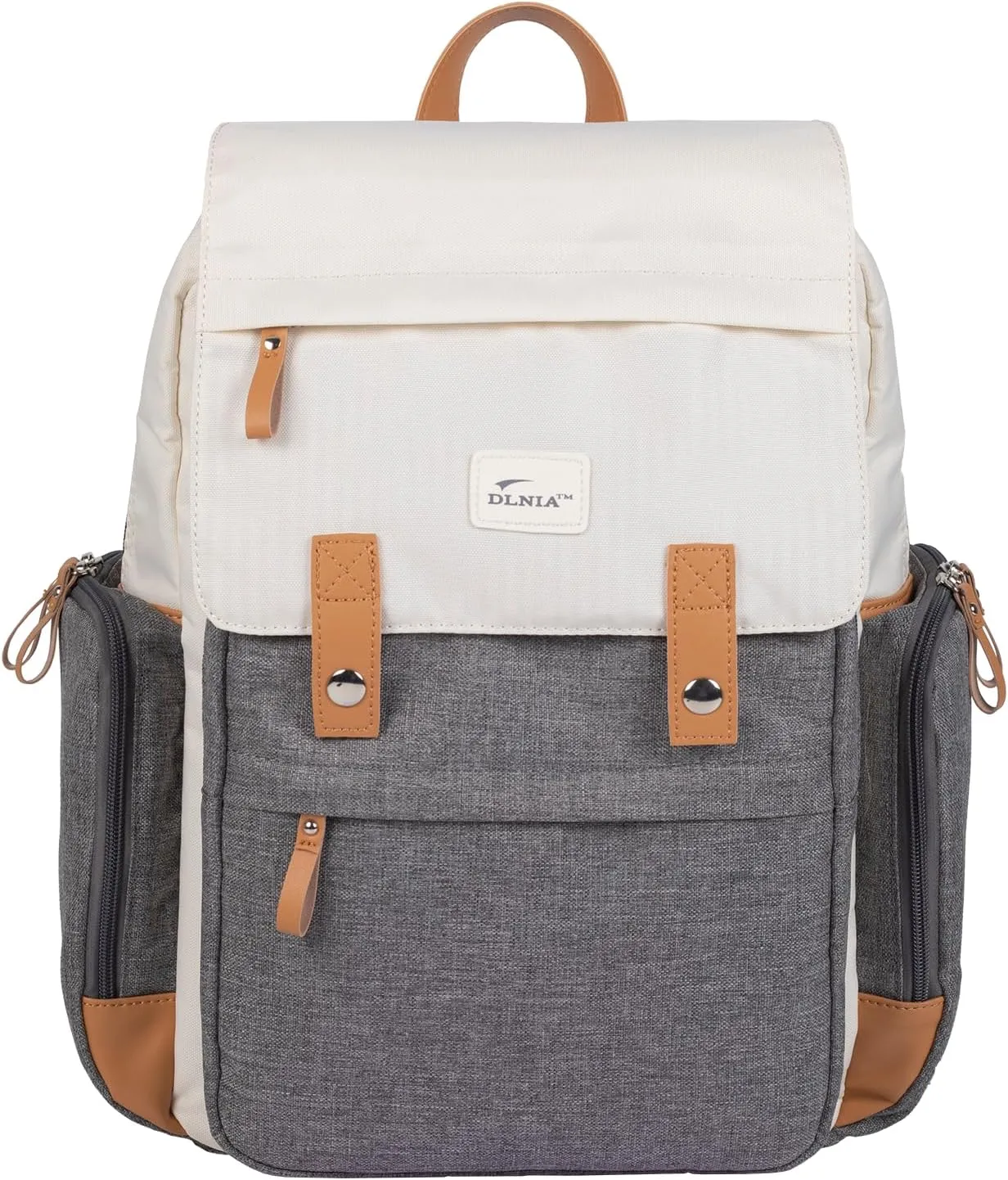 Baby Diaper Backpack - Large Diaper Bag with Insulated Pockets, Stroller Straps and Changing Pad (Birch Bag), Cream.
