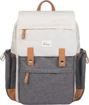 Baby Diaper Backpack - Large Diaper Bag with Insulated Pockets, Stroller Straps and Changing Pad (Birch Bag), Cream.