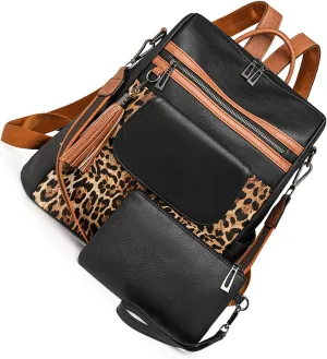Back Packs，Retro Backpack PU Leather Store Books Umbrella Phone LaptopLarge Capacity for Travel Shopping School