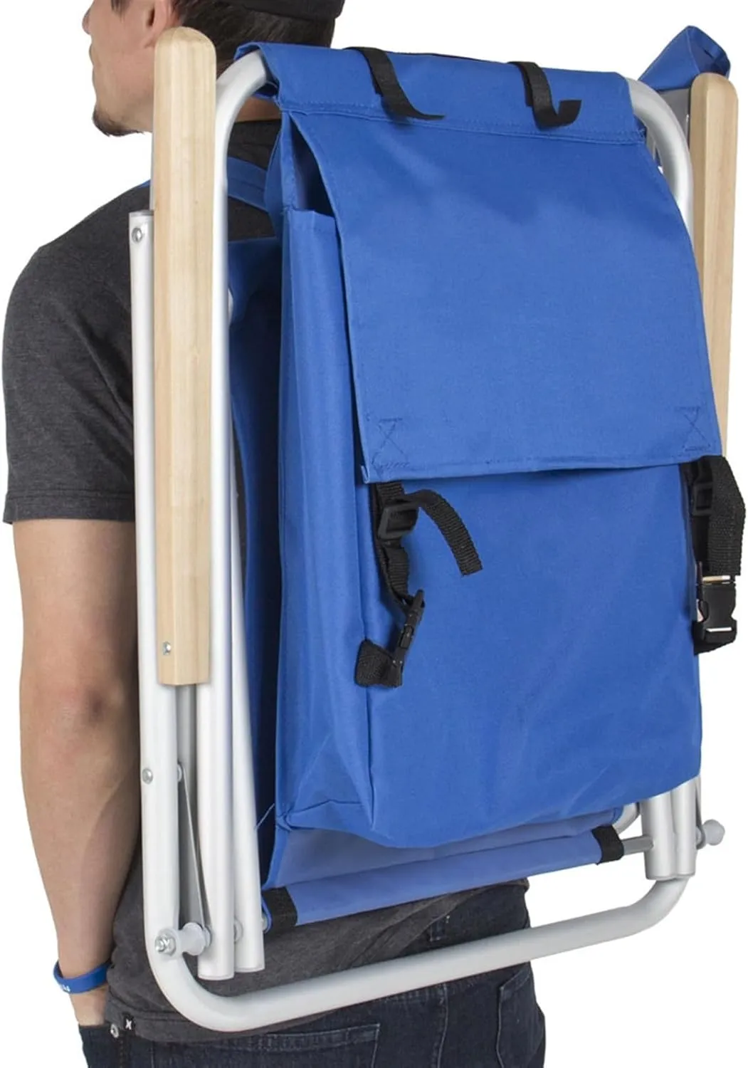 Backpack Beach Chair, Portable Camping Chair, Patio Lightweight Folding Chair, Outdoor Folding Lawn Camping Chairs for Adults, Portable Beach Chair for Garden, Patio, Park, Poolside,Travel, Blue