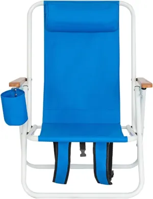 Backpack Beach Chair, Portable Camping Chair, Patio Lightweight Folding Chair, Outdoor Folding Lawn Camping Chairs for Adults, Portable Beach Chair for Garden, Patio, Park, Poolside,Travel, Blue