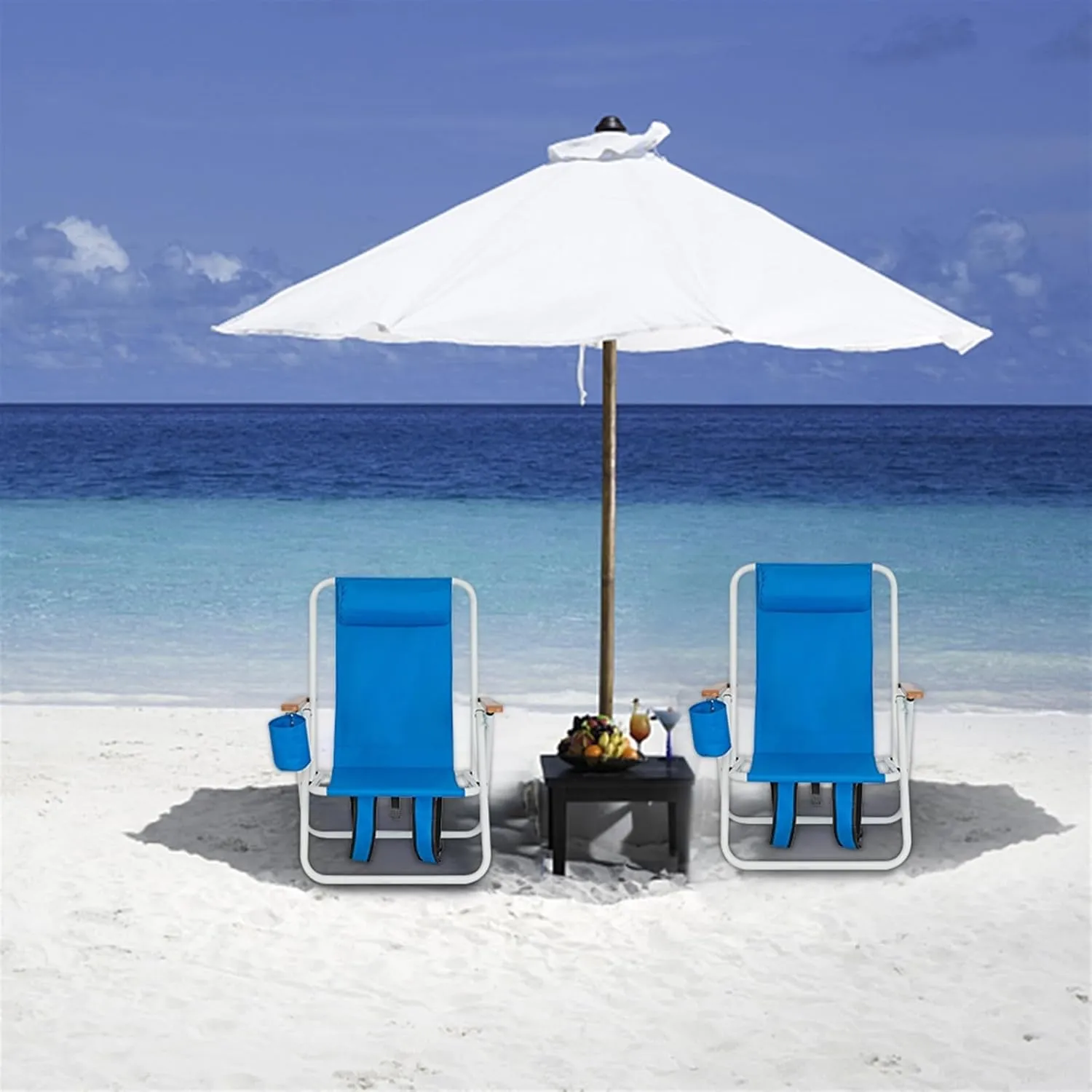 Backpack Beach Chair, Portable Camping Chair, Patio Lightweight Folding Chair, Outdoor Folding Lawn Camping Chairs for Adults, Portable Beach Chair for Garden, Patio, Park, Poolside,Travel, Blue