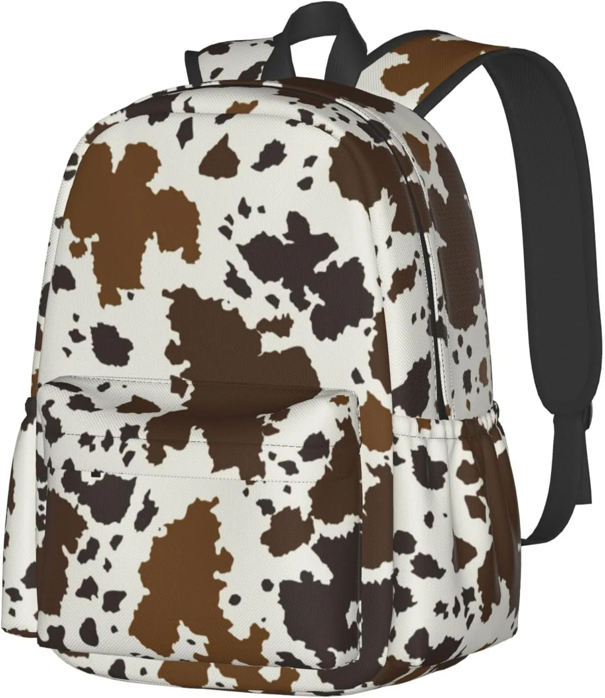 Backpack for Men Women Backpack Compatible with Brown Skin Milk Cow Print Outdoor Travel Daypack, Muiltifunction Bookbag Anti-Theft Laptop Bag Backpack Gym Bag with Soft Shoulder Strap