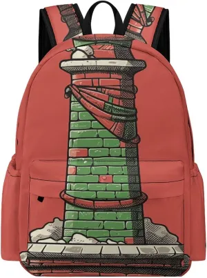 Backpack for Woman Men Casual Daypack Christmas Chimney Laptop Backpack Lightweight Bookbag Rucksack for Travel Work
