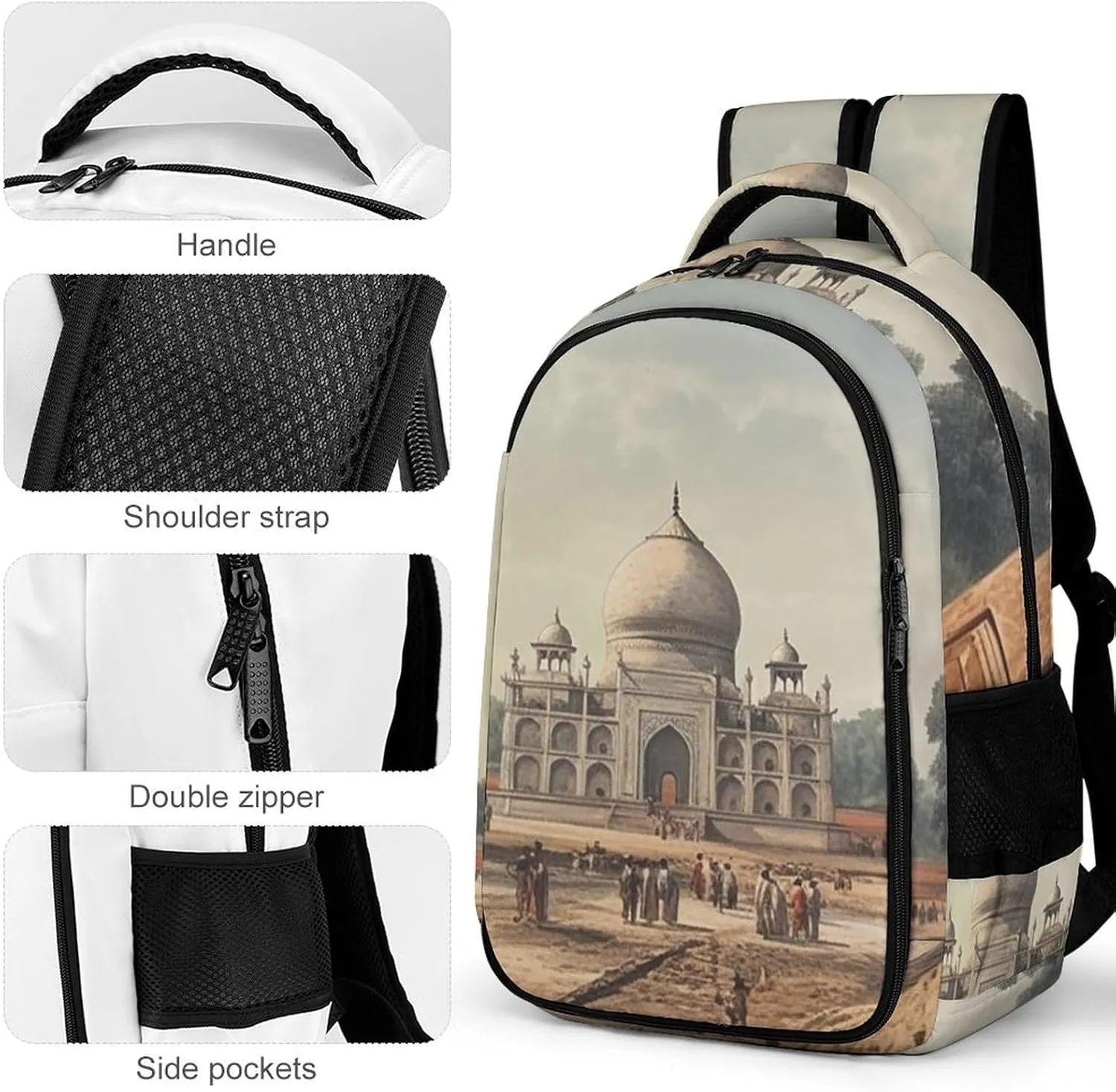 Backpack for Women Men Daypack Historical Site Painting Laptop Backpack Computer Bag Casual Nurse Bag Laptop Bag