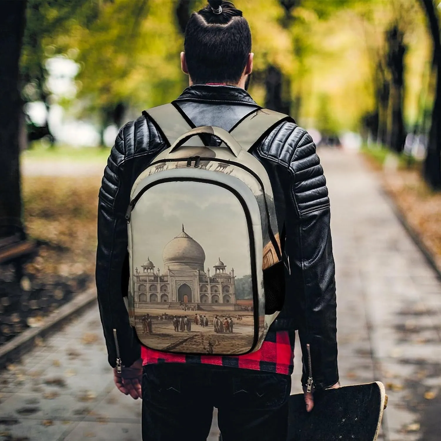 Backpack for Women Men Daypack Historical Site Painting Laptop Backpack Computer Bag Casual Nurse Bag Laptop Bag