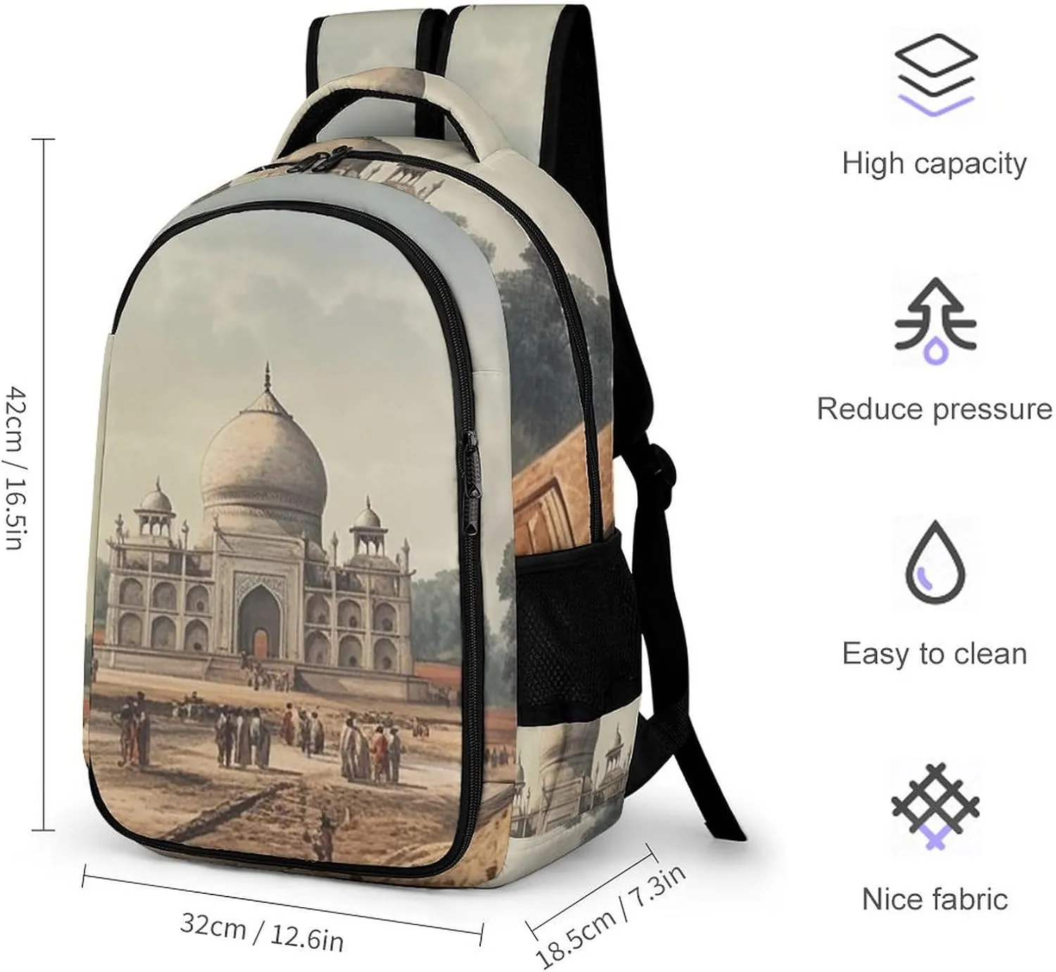 Backpack for Women Men Daypack Historical Site Painting Laptop Backpack Computer Bag Casual Nurse Bag Laptop Bag