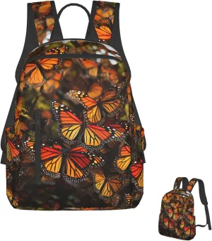 Backpack Monarch butterflies Travel Casual Laptop Backpack Adjustable Hiking Daypack for Men Women