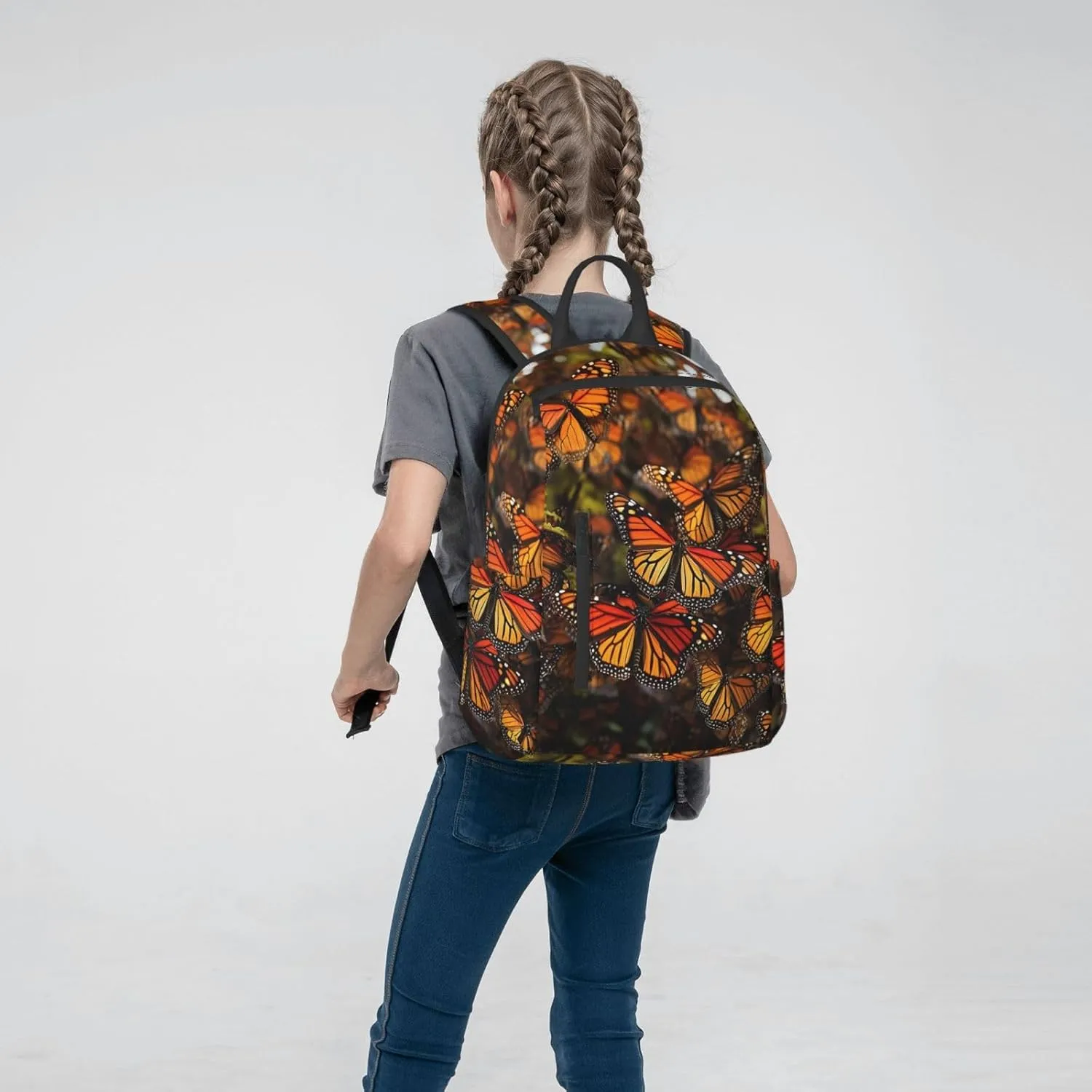 Backpack Monarch butterflies Travel Casual Laptop Backpack Adjustable Hiking Daypack for Men Women