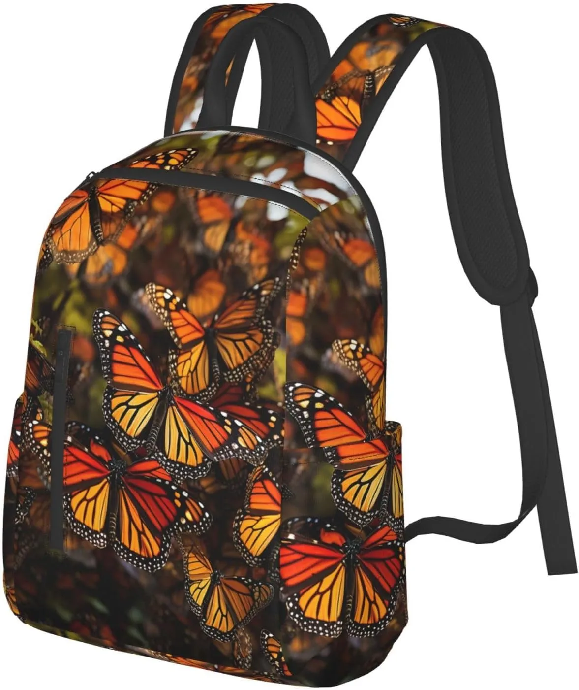 Backpack Monarch butterflies Travel Casual Laptop Backpack Adjustable Hiking Daypack for Men Women