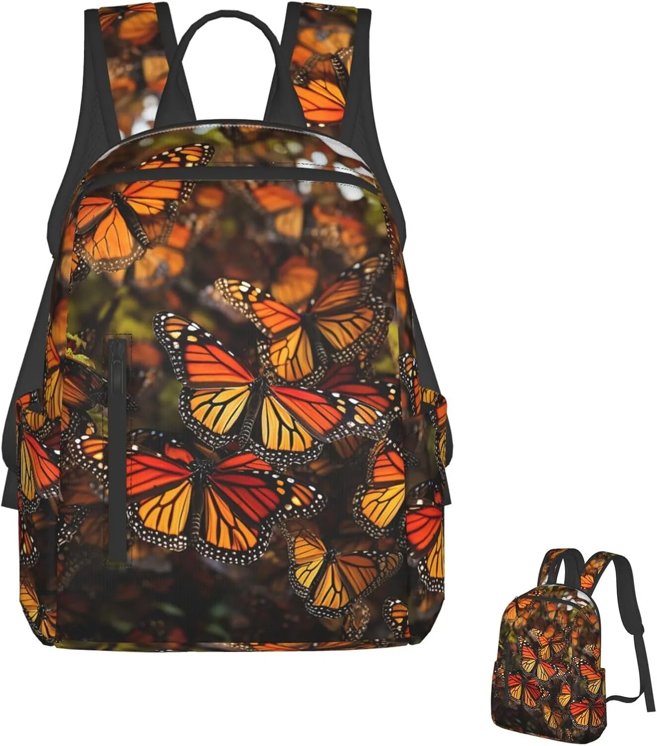 Backpack Monarch butterflies Travel Casual Laptop Backpack Adjustable Hiking Daypack for Men Women