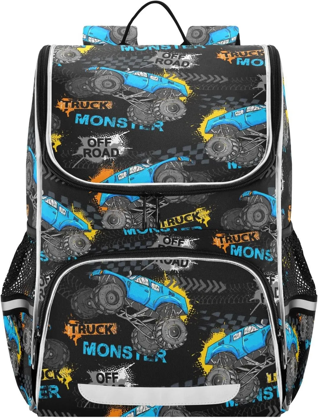 Backpack Monster Truck School Backpack Travel Hiking Large Capacity Causal Daypack Bookbag Laptop Schoolbag with Reflective Tape for Boys Girls Adults