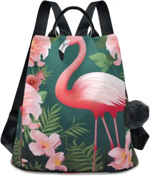 Backpack Purse for Women Fashion Travel Anti-theft Flamingo Tropic Daypack Casual Shoulder Bag Medium Size