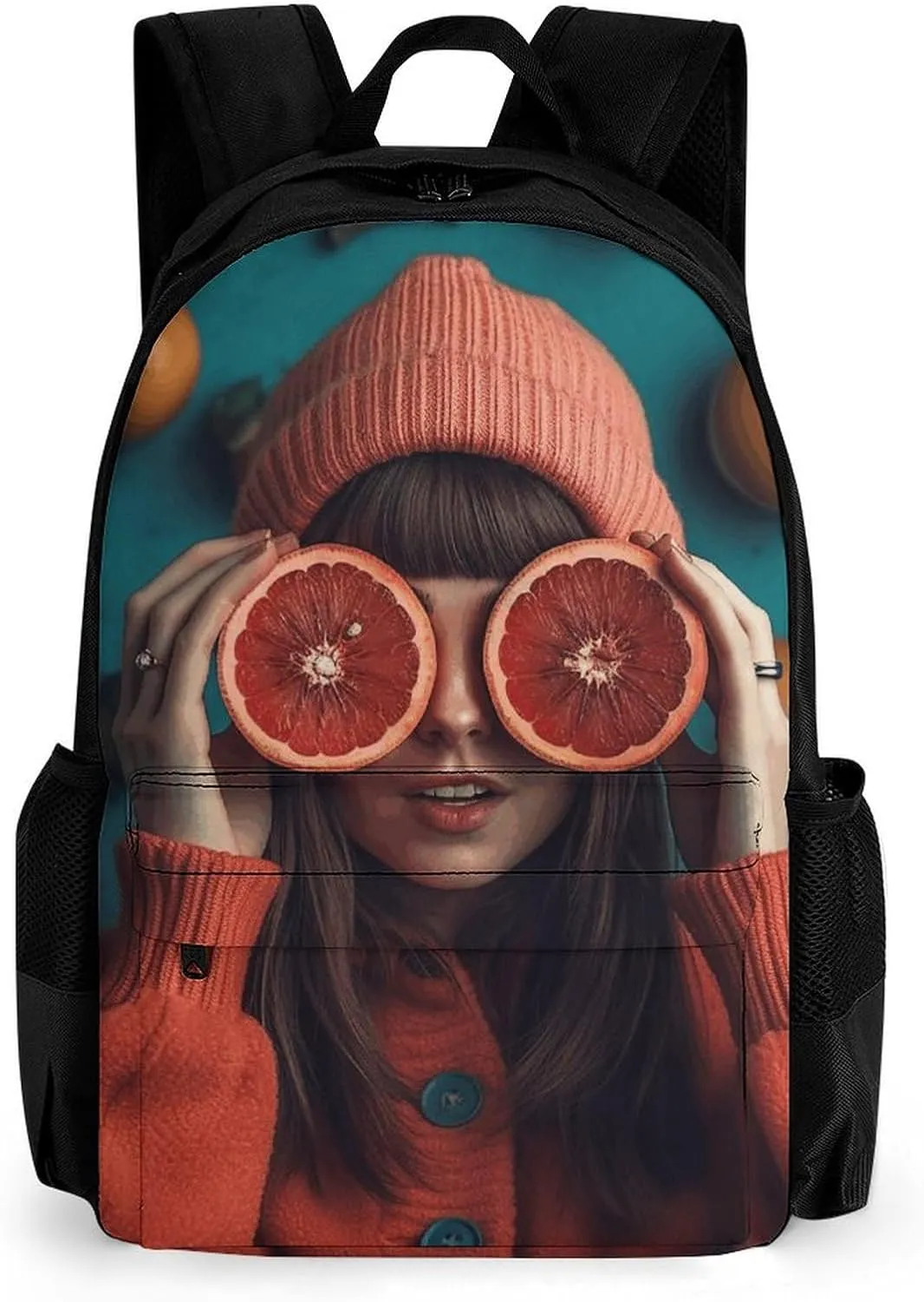 Backpack Travel Laptop Backpack for Men Women Grapefruit Covering Eyes Casual Daypack Adjustable Lightweight Computer Bag