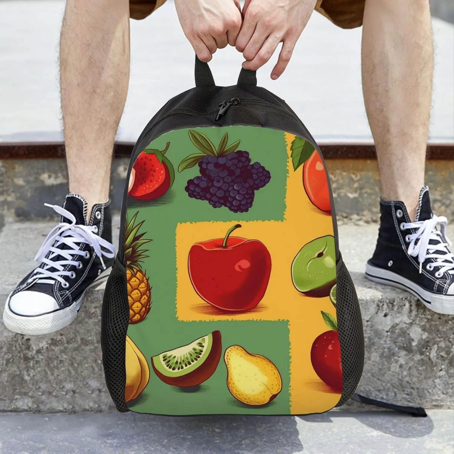 Backpack Travel Laptop Backpack For Men Women Lightweight Rucksack Art Style Fruit Casual Daypack