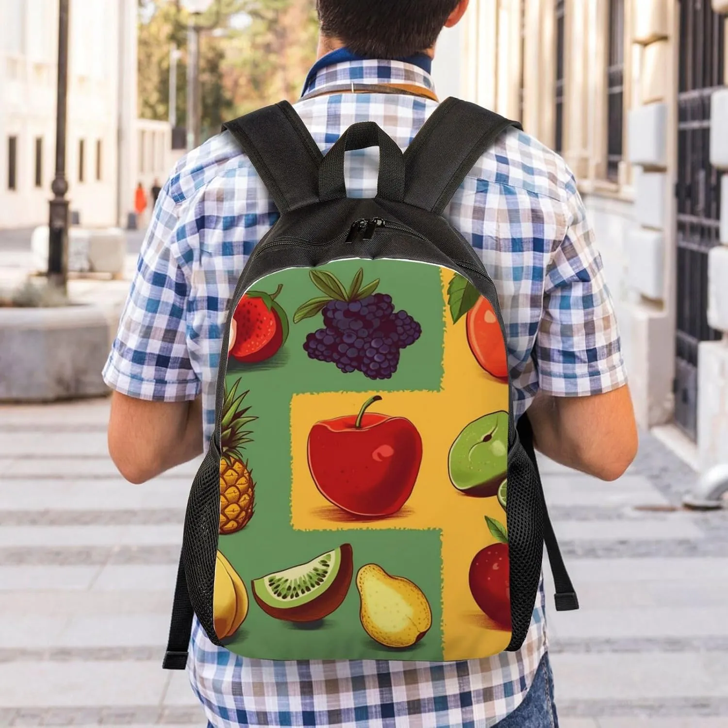 Backpack Travel Laptop Backpack For Men Women Lightweight Rucksack Art Style Fruit Casual Daypack