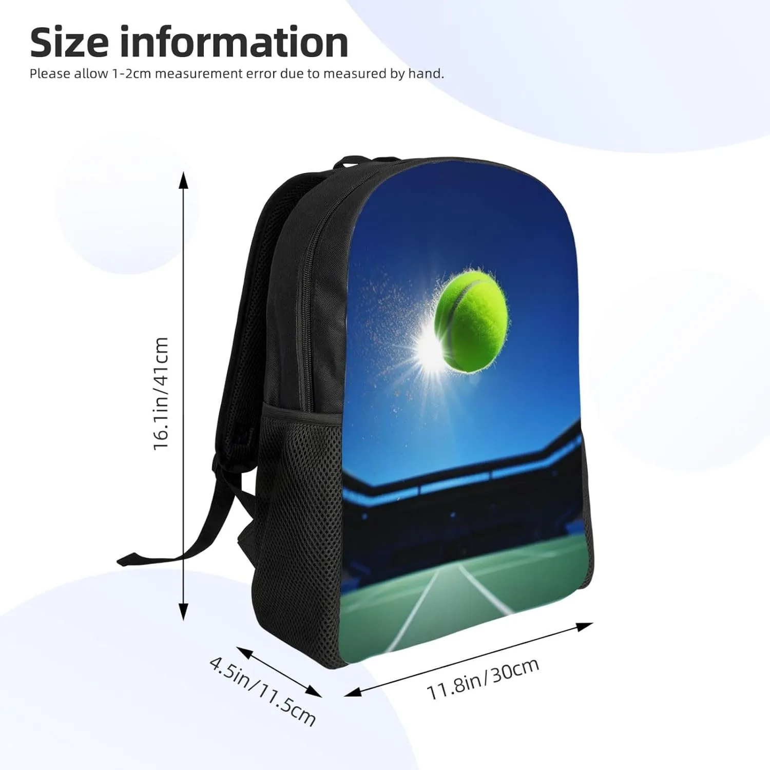 Backpack Travel Laptop Backpack For Men Women Lightweight Rucksack Tennis Ball In The Air Casual Daypack