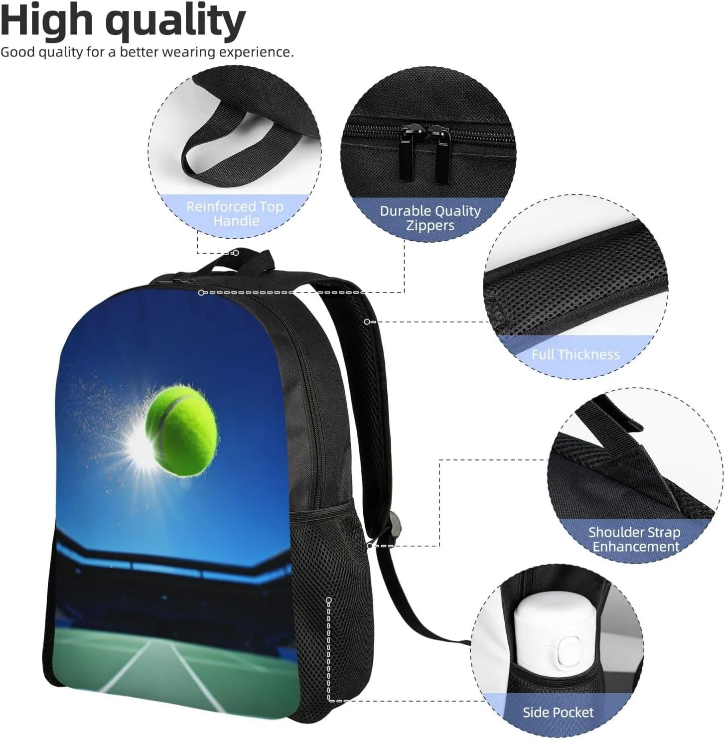 Backpack Travel Laptop Backpack For Men Women Lightweight Rucksack Tennis Ball In The Air Casual Daypack