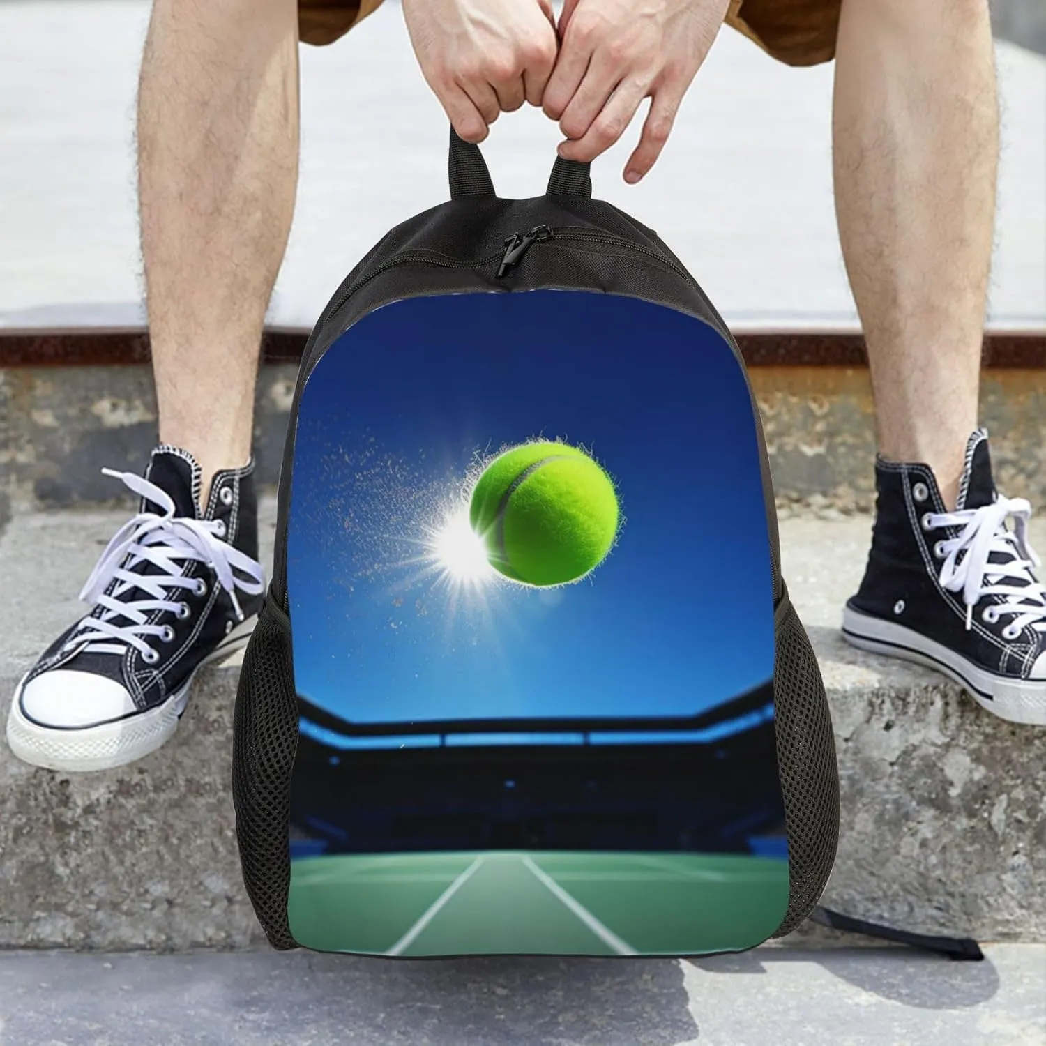 Backpack Travel Laptop Backpack For Men Women Lightweight Rucksack Tennis Ball In The Air Casual Daypack