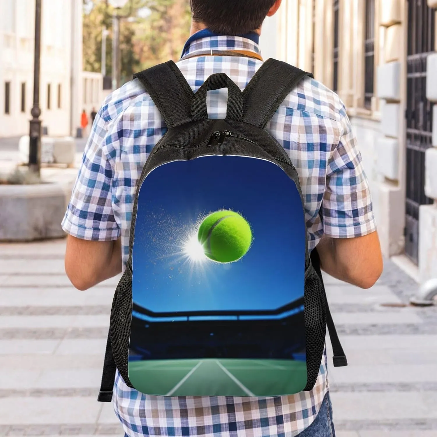 Backpack Travel Laptop Backpack For Men Women Lightweight Rucksack Tennis Ball In The Air Casual Daypack