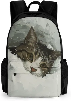 Backpack Travel Laptop Backpack for Men Women Peeping in The Snowdrift Casual Daypack Adjustable Lightweight Computer Bag