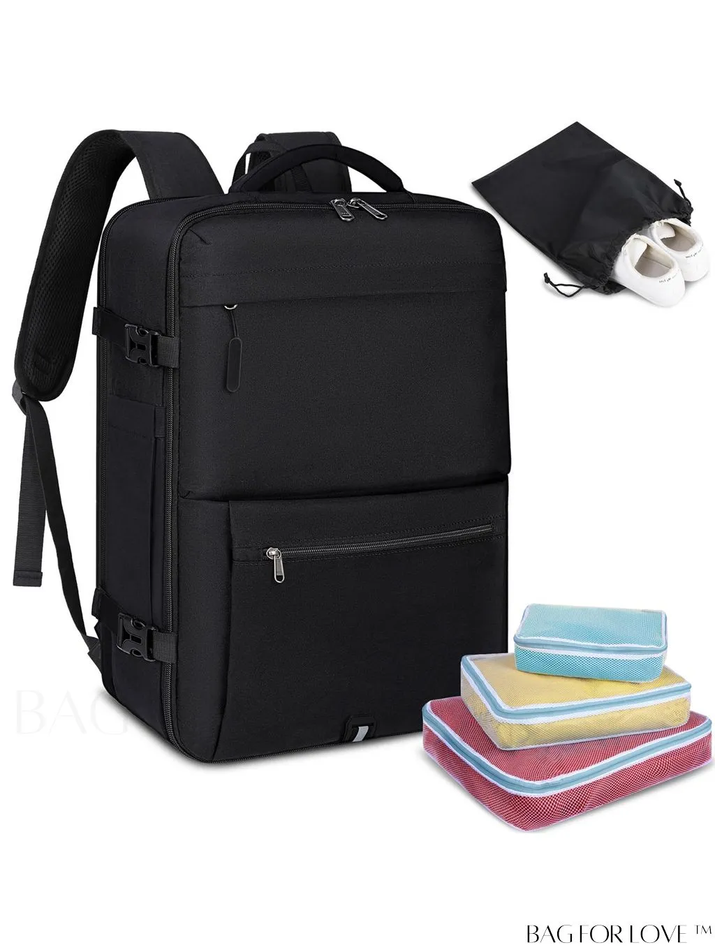 BagForLove - 40L Waterproof Carry-on Travel Backpack - Ideal for Men and Women, Fits 17 Inch Laptop