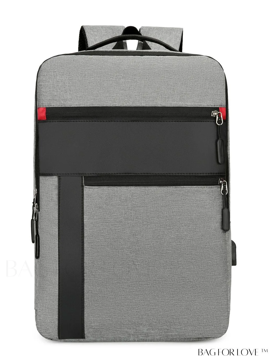 BagForLove - USB Charging Colorblock Laptop Backpack with Durable Zipper - Ideal for Work