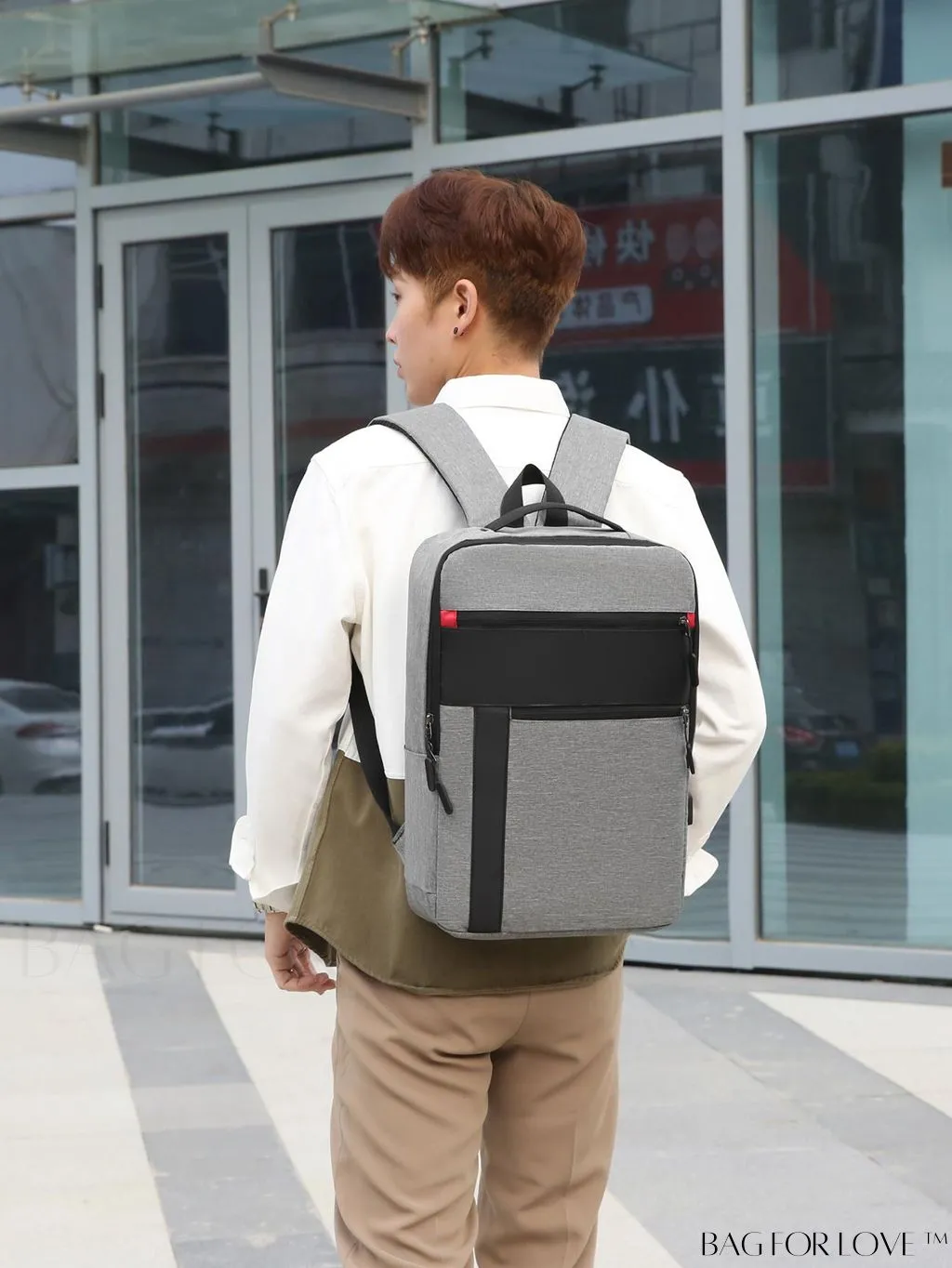 BagForLove - USB Charging Colorblock Laptop Backpack with Durable Zipper - Ideal for Work