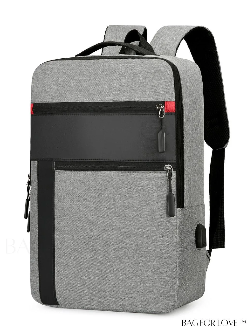 BagForLove - USB Charging Colorblock Laptop Backpack with Durable Zipper - Ideal for Work