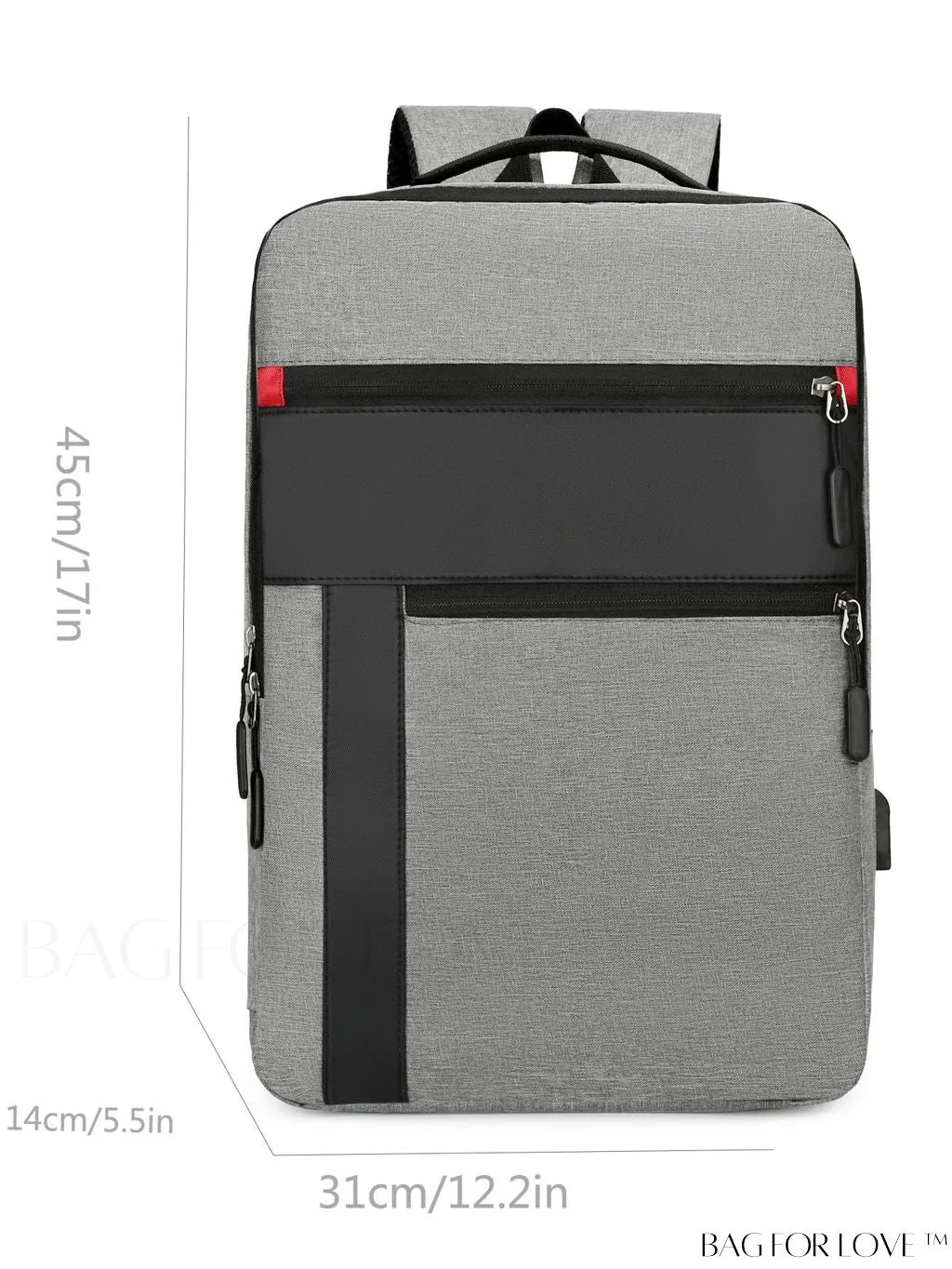 BagForLove - USB Charging Colorblock Laptop Backpack with Durable Zipper - Ideal for Work