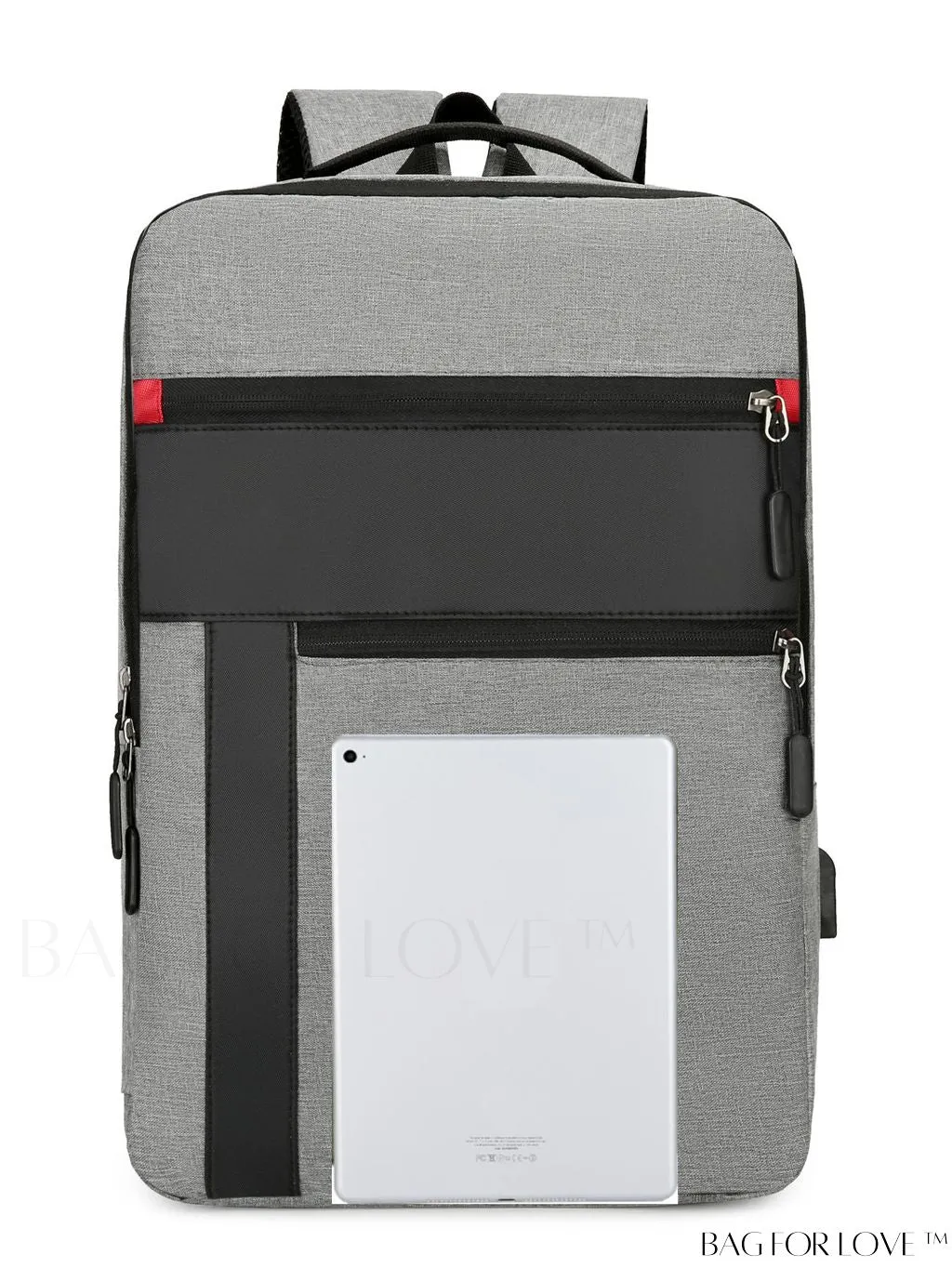 BagForLove - USB Charging Colorblock Laptop Backpack with Durable Zipper - Ideal for Work