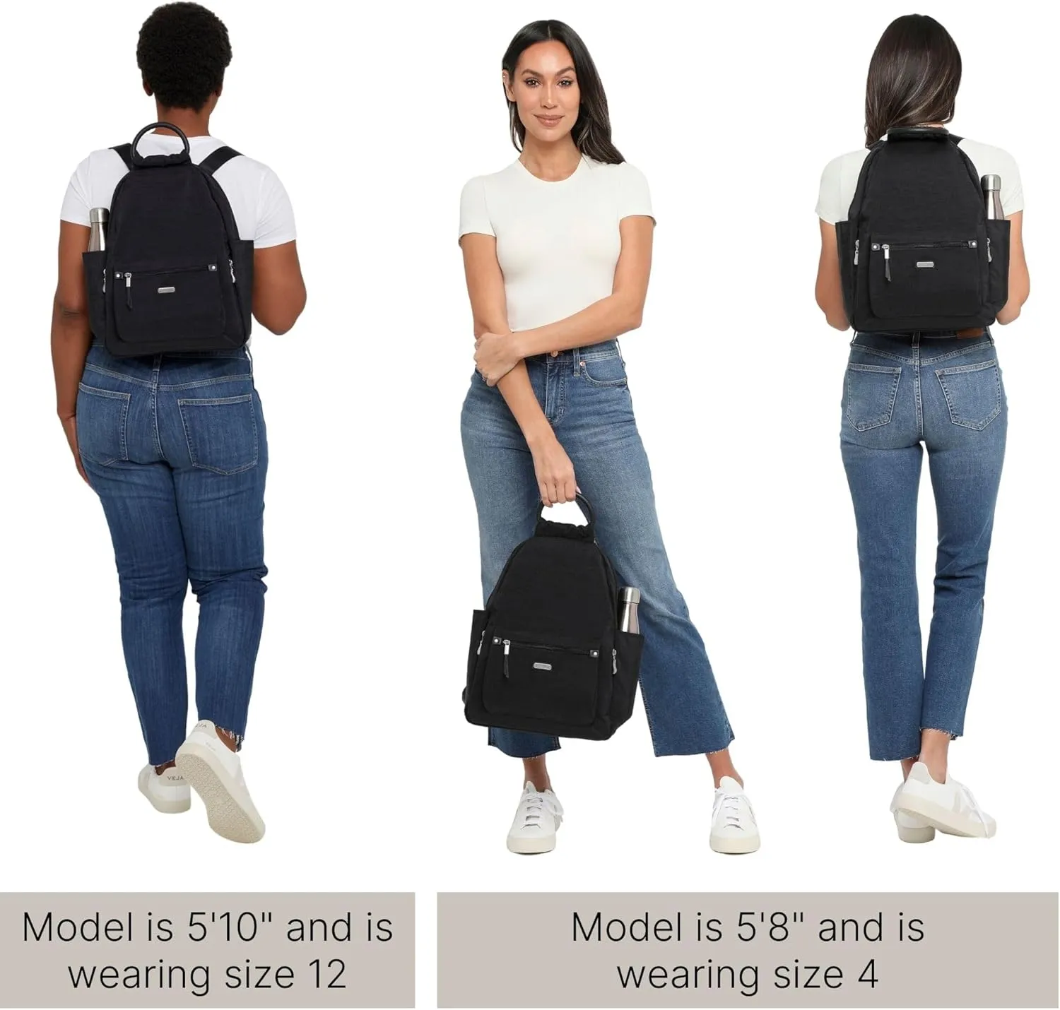 Baggallini All Day Backpack with RFID Phone Wristlet - Lightweight Travel Backpack for Women