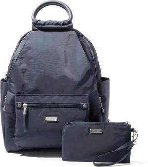 Baggallini All Day Backpack with RFID Phone Wristlet - Lightweight Travel Backpack for Women