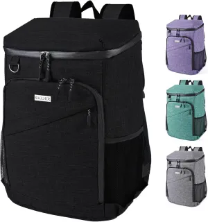 BAGLHER Cooler Backpack, Leakproof 30 Cans Backpack Cooler Insulated Soft Cooler Bag, Lightweight 25L Lunch Box Backpack Cooler Bag for Men Women Adult Camping