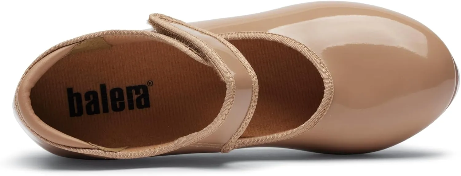 Balera No-Tie Patent Tap Shoe for Girls Perfect for Dance