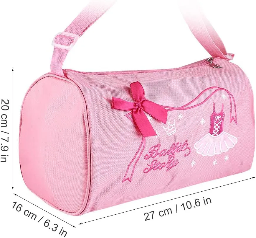 Ballet Shoe Bag, Nylon Cloth Dance Shoe Bag with Adjustable Strap Kids Bag Girls Dance Bags for Little Girls with Zipper Girls Dance Bags for Little Girls