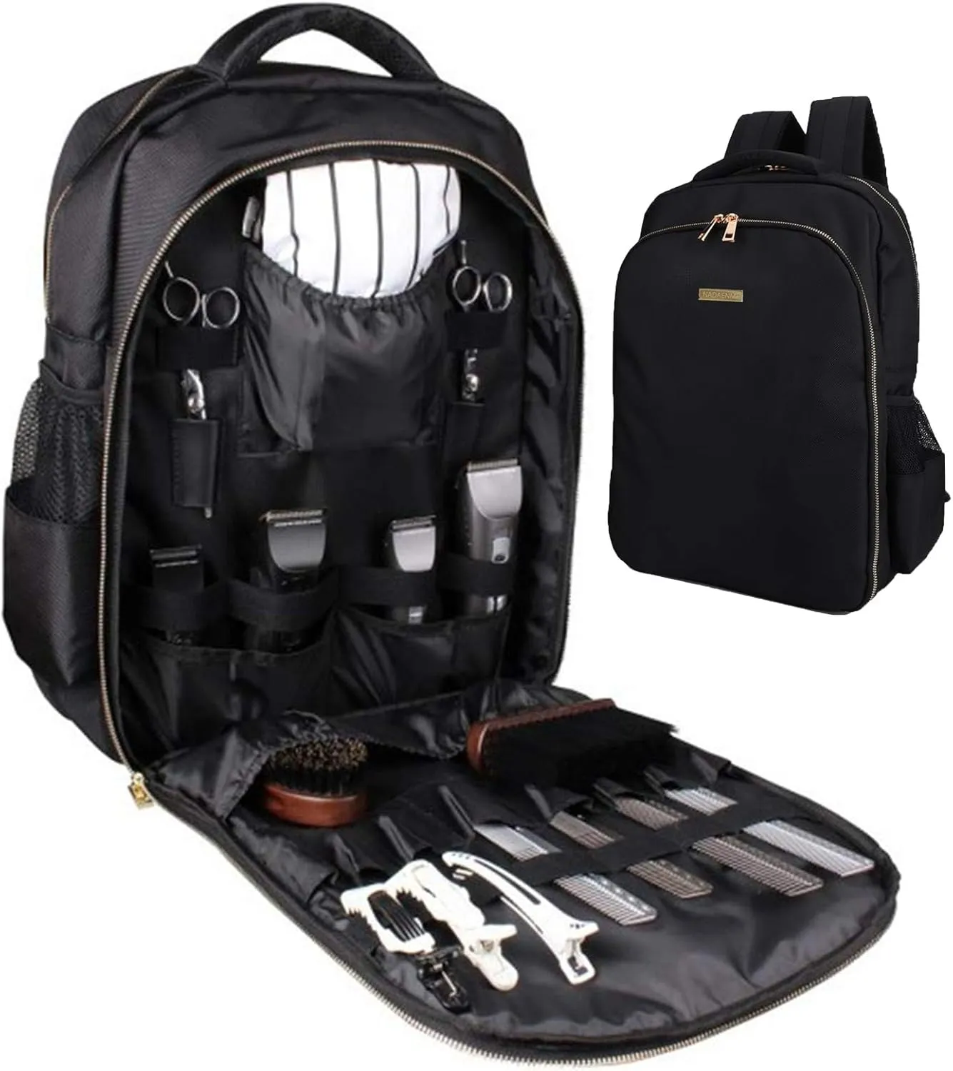 Barber Supplies Bag Organizer for Clippers and Supplies, Portable Clipper Bags and Cases for Men, Hairstylist Clipper Backpack for Barber Tools Storage Traveling Bag Case