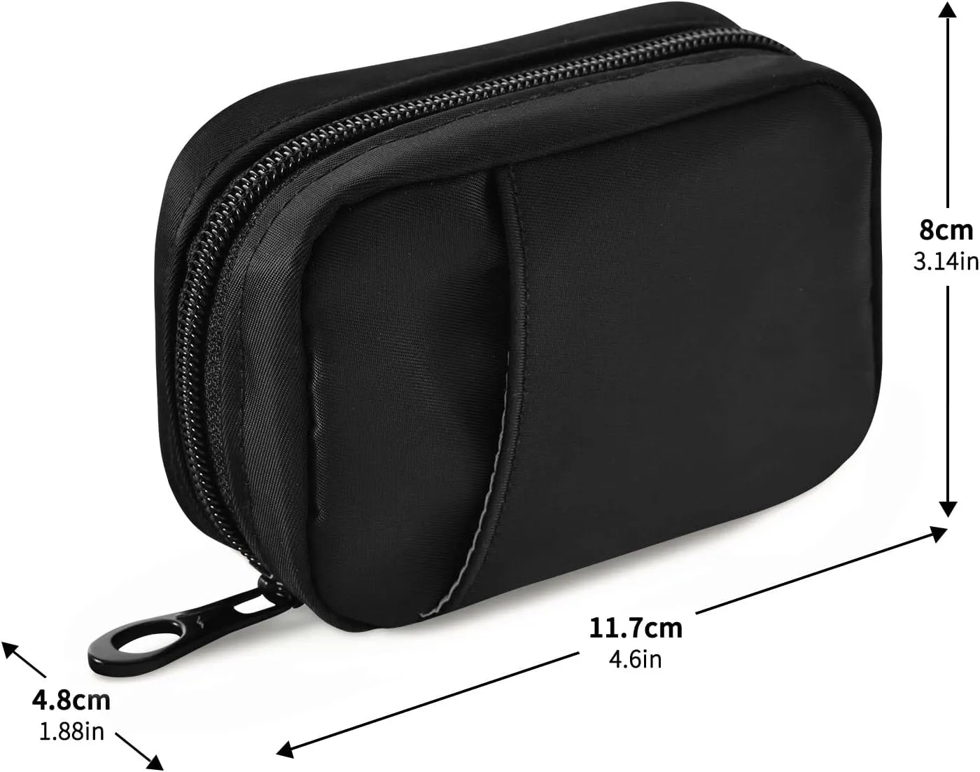 Basic Travel Pill Case 7 Day Pill Organizer Black Pill Case Portable Weekly Pill Box Bag Container Vitamin Supplement Holder with Zipper for Family Business