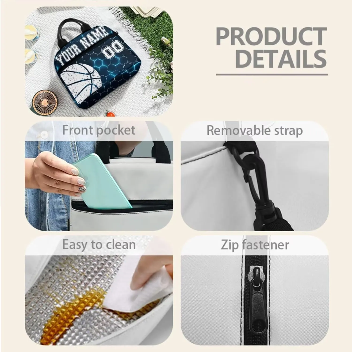 Basketball Ball Blue Hexagonal Grid Kid Customize School Backpack for Boy Girl Hiking Backpack Water-Resistant Laptop Book Lunch Bag Daypack Knapsack Rucksack Pen Case Water Bottle Bag
