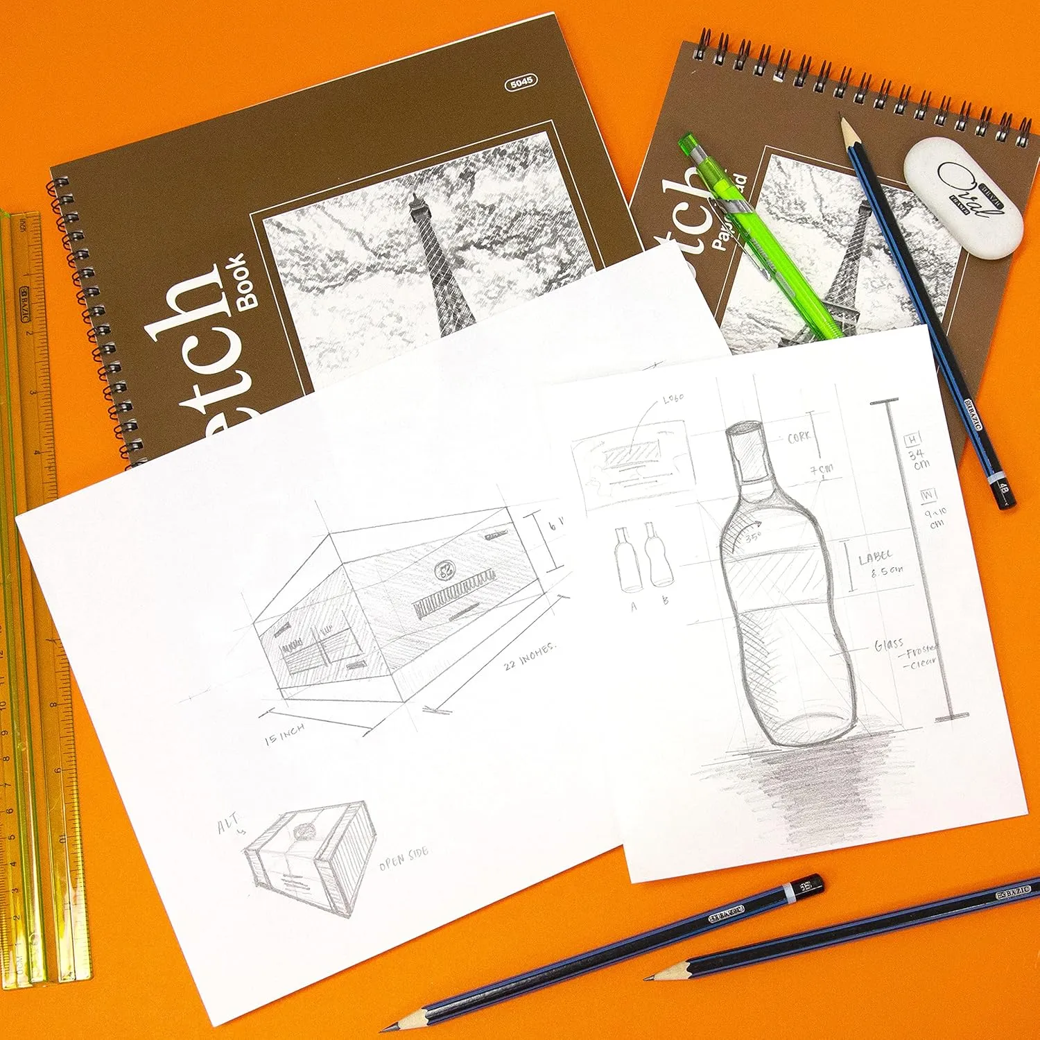 BAZIC Sketch Pad 50 Sheet 6" X 8", Top Bound Spiral Sketchbook Drawing Pads, Sketching Paper Coloring Book for Artist School, 48-Pack