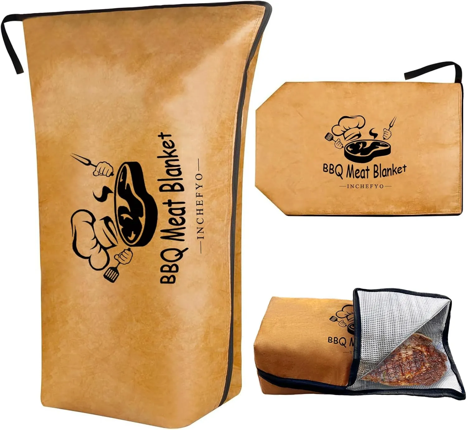 BBQ Blanket for Resting Steak/Pork Shoulders/Turkeys Smoker Meat Insulated Resting Blanket Controlling Heat Loss and Moisture Retention Reusable with Wide Mouth (21 in)