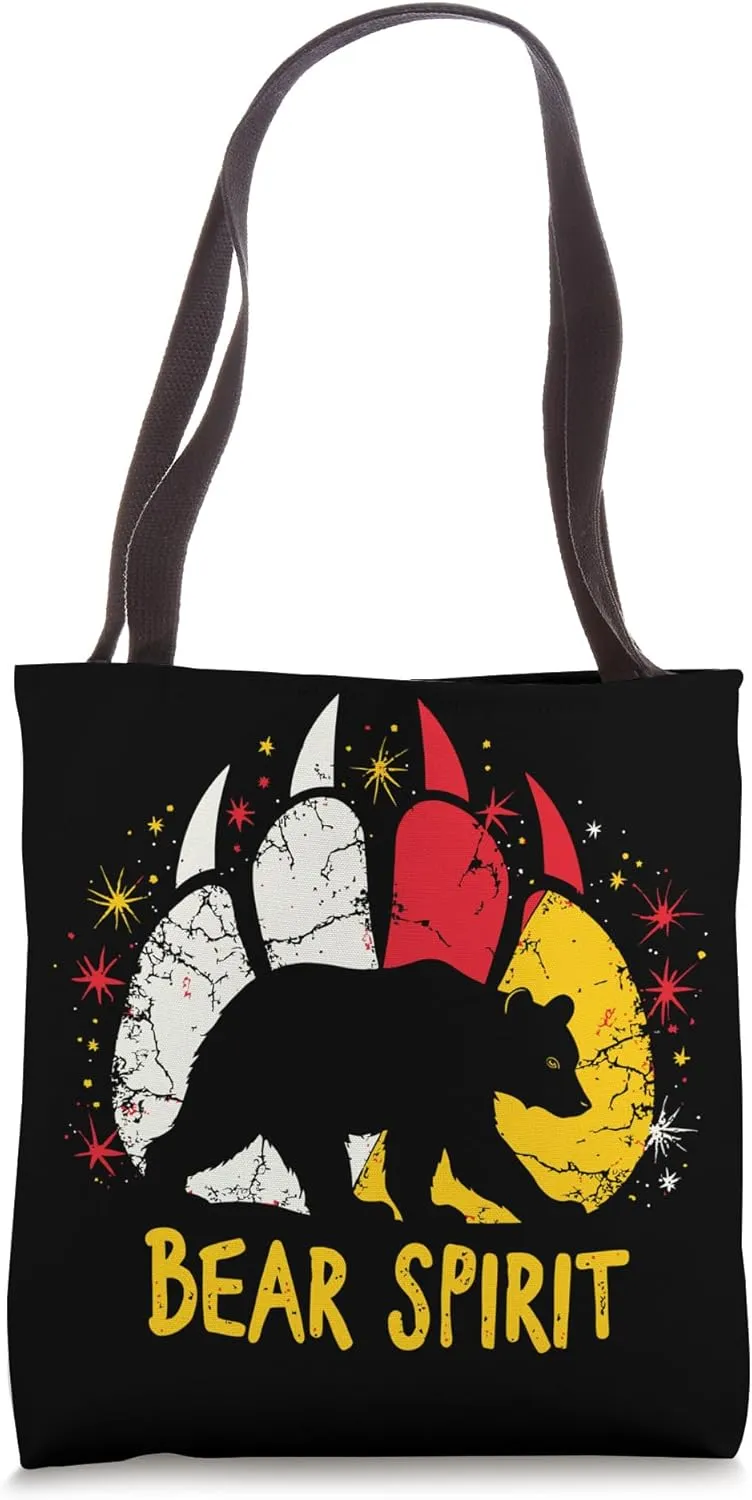 Bear Spirit Indigenous Native American Medicine Wheel Tote Bag