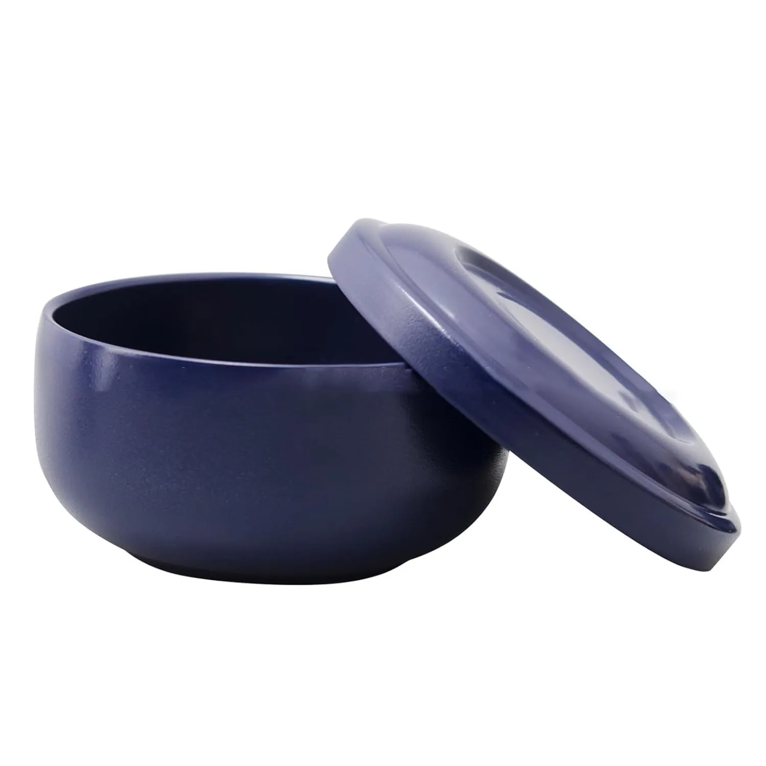 Beard Soap Cream Bowl,Stainless Steel Shaving Soap Bowl with Lid Washable Multi Functional Trimming Foaming Soap Bowl Blue for Men Easy to Lather Wet Shave