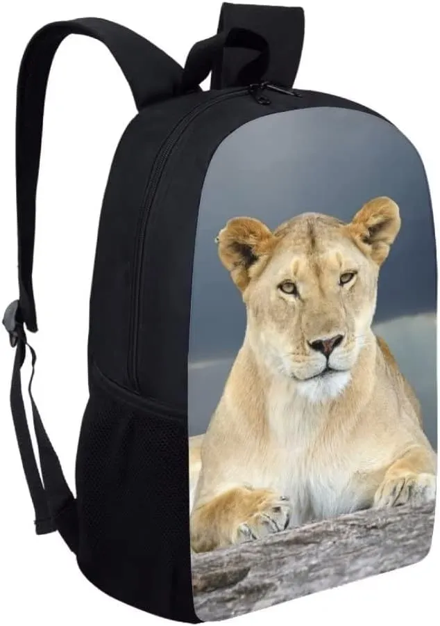 Beauty Collector African Lion Backpack Animal Back to School Book Bag for Kids Travel Daypack Lightweight